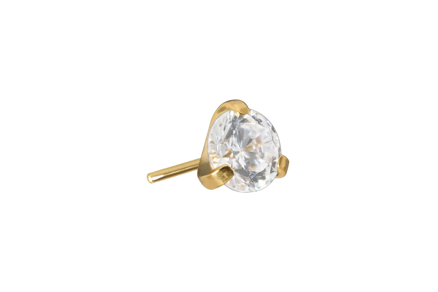 Titan Aufsatz mit Push Pin EINGEFASSTER KRISTALL von Piercingline